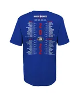 Boys and Girls Preschool Royal Kansas Jayhawks 2022 Ncaa Men's Basketball National Champions Bracket T-shirt