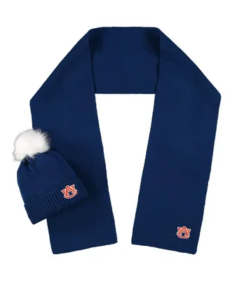 ZooZatz Women's Auburn Tigers Scarf and Cuffed Knit Hat with Pom Set