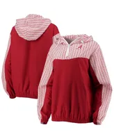 Women's ZooZatz Crimson Alabama Crimson Tide Chevron Swishy Quarter-Zip Hoodie Jacket