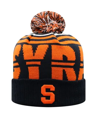 Men's Top of the World Navy, Orange Syracuse Orange Colossal Cuffed Knit Hat with Pom