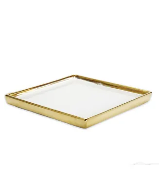Square Tray - White, Gold