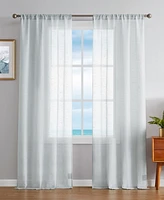 Nautica Erasmus Sheer Rod Pocket Window Curtain Panel Pair