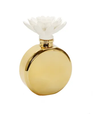 Iris Rose Bottle Diffuser with Flower - Gold