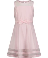 Calvin Klein Big Girls Illusion Mesh Bow Front Dress