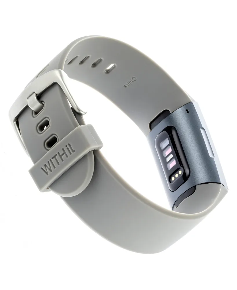 WITHit Gray Smooth, Light Pink Smooth and Navy Smooth Silicone Band Set, 3 Piece Compatible with the Fitbit Versa and Fitbit Versa 2