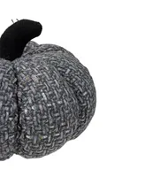 Knitted Fall Harvest Tabletop Pumpkin, 7.5" - Silver