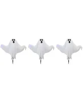 Lighted 3 Piece Ghost Halloween Lawn Stakes Set