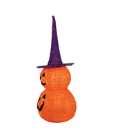 Pop Up Lighted Tinsel Stacked Jack-o-Lanterns Halloween Decoration, 30"