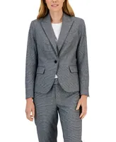 Anne Klein Women's Plaid One-Button Notch-Collar Pantsuit