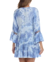 Raviya Women's Tie-Dyed Bell-Sleeve Cover-Up