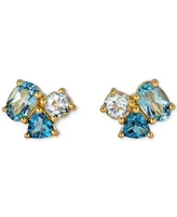 Blue Topaz Cluster Stud Earrings (2-1/10 ct. t.w.) in 14k Gold-Plated Sterling Silver