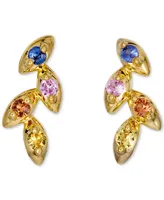 Multi-Sapphire Stud Earrings (1/8 ct. t.w.) in 14k Gold-Plated Sterling Silver