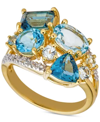 Multi-stone (4-5/8 ct. t.w.) Cluster Statement Ring in 14k Gold-Plated Sterling Silver