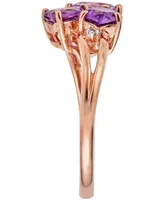 Amethyst (1-3/8 ct. t.w.) & White Topaz Accent Ring in 14k Rose Gold-Plated Sterling Silver