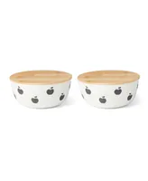 Apple Toss Bowl with Lid, 2 Piece