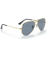 Ray-Ban Disney Unisex Polarized Sunglasses, RB3025 Aviator Mickey WDW50 58 - Gold