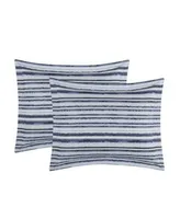 Style 212 Stripe Blue Grey Bed In A Bag Collection