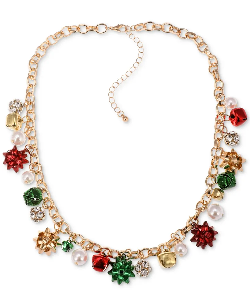 Holiday Lane Gold-Tone Garland Statement Necklace, 18" + 3" extender, Created for Macy's