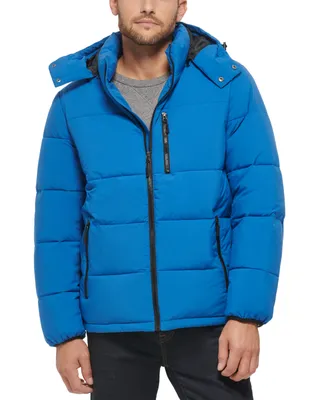 Club Room Men's Stretch Hooded Puffer Jacket, Created for Macy's