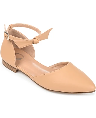 Journee Collection Women's Vielo Bow Ankle Strap Flats