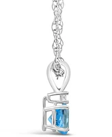 Blue Topaz (5/8 ct. t.w.) and Diamond Accent Pendant Necklace 14K Yellow Gold or White