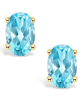 Blue Topaz (1-1/6 ct. t.w.) Stud Earrings 14K Yellow Gold or White