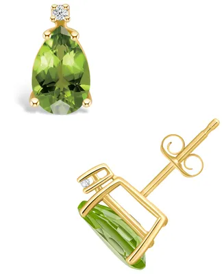 Peridot (2-5/8 ct. t.w.) and Diamond Accent Stud Earrings 14K Yellow Gold or White