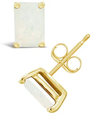 Opal (5/8 ct. t.w.) Stud Earrings 14K Yellow Gold or White