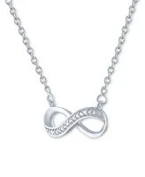 Diamond Accent Infinity Pendant Necklace in Sterling Silver, 16" + 2" extender