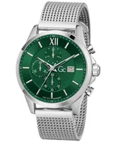 Guess Gc Executive Men's Swiss Chronograph Stainless Steel Mesh Bracelet Watch 44mm - Silver