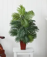 Nearly Natural Areca Palm w/ Bamboo Vase Silk Plant