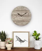 La Crosse Clock 404-3430W 12" Sun Washed Wood Wall Clock
