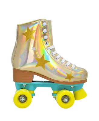 Cosmic Skates Girls Star 2 Piece Roller Shoes Set - Gold