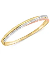 Effy Diamond Baguette Bangle Bracelet (3/4 ct. t.w.) in 14k Tricolor Gold