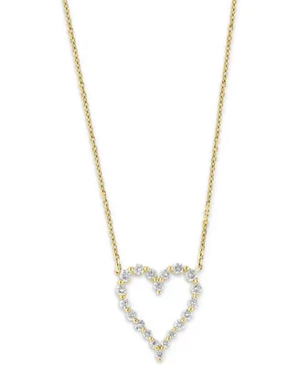 Effy Diamond Open Heart 18" Pendant Necklace (7/8 ct. t.w.) in 14k Gold