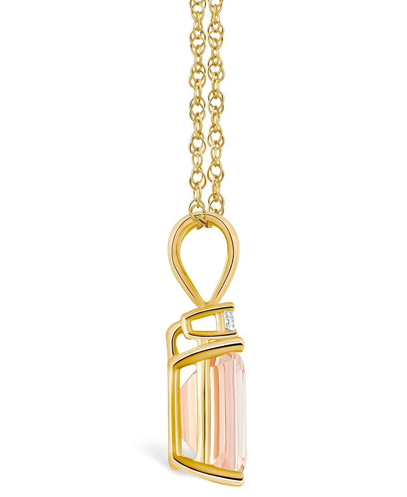 Morganite (2-7/8 ct. t.w.) and Diamond Accent Pendant Necklace 14K White Gold or