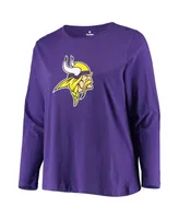 Women's Fanatics Purple Minnesota Vikings Plus Size Primary Logo Long Sleeve T-shirt