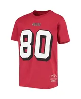 Big Boys Mitchell & Ness Jerry Rice Scarlet San Francisco 49ers Retired Retro Player Name and Number T-shirt