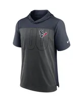 Men's Nike Heathered Charcoal and Navy Houston Texans Performance Hoodie T-shirt