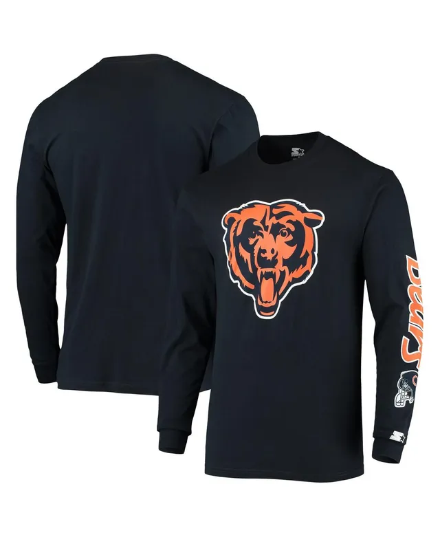 Men's Starter Orange Chicago Bears Cross-Check V-Neck Long Sleeve T-Shirt Size: Medium