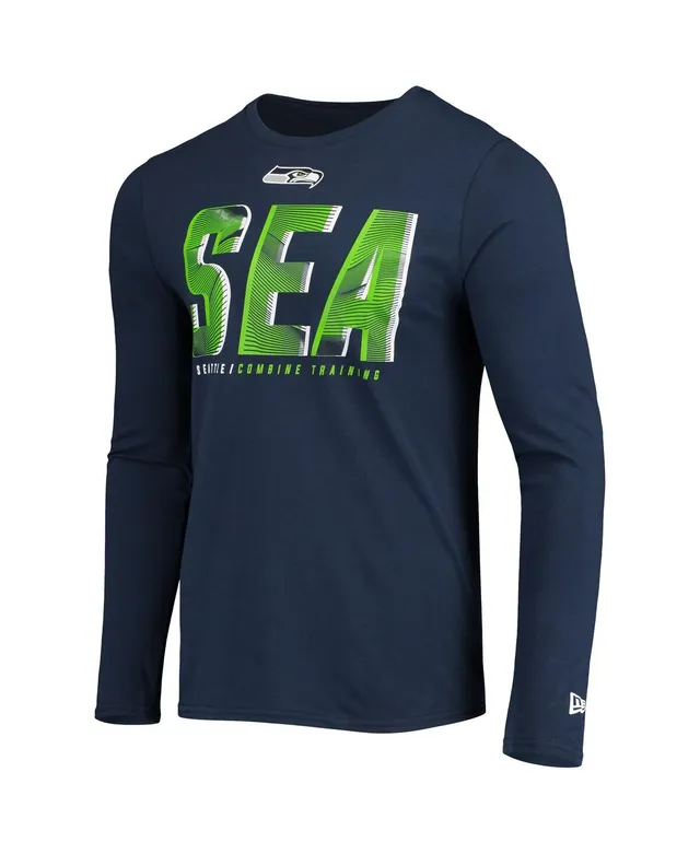 Men's New Era College Navy Seattle Seahawks Combine Authentic Sweep T-Shirt Size: Large