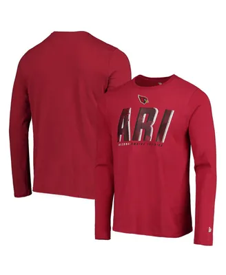 Men's New Era Cardinal Arizona Cardinals Combine Authentic Static Abbreviation Long Sleeve T-shirt
