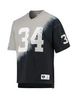 Men's Mitchell & Ness Bo Jackson Black, Silver Las Vegas Raiders Retired Player Name and Number Diagonal Tie-Dye V-Neck T-shirt