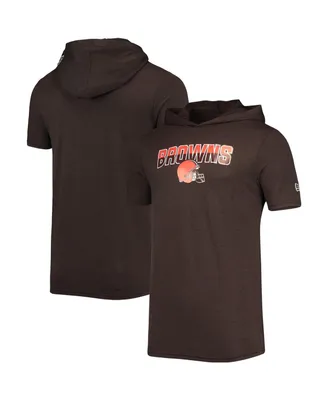 Men's New Era Heathered Brown Cleveland Browns Team Brushed Hoodie T-shirt