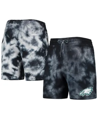 Men's New Era Black Philadelphia Eagles Tie-Dye Shorts