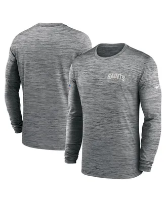 Men's Nike Gray New Orleans Saints Velocity Athletic Stack Performance Long Sleeve T-shirt