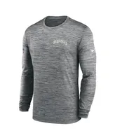 Men's Nike Gray Seattle Seahawks Velocity Athletic Stack Performance Long Sleeve T-shirt