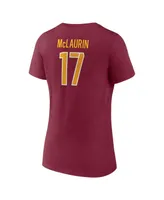 Women's Fanatics Terry McLaurin Burgundy Washington Commanders Player Icon Name and Number V-Neck T-shirt