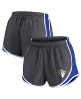 Women's Nike Charcoal Los Angeles Rams Logo Performance Tempo Shorts