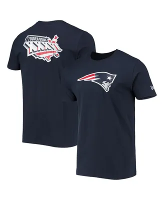 Men's New Era Navy England Patriots Patch Up Collection Super Bowl Xxxvi T-shirt